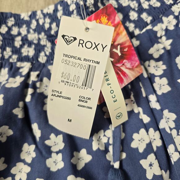 Roxy - Tropical Rhythm Beach Pants - Bijou Blue Floral Delight - MD - NWT - Picture 10 of 11